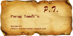 Parag Tamás névjegykártya