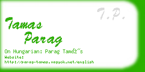 tamas parag business card